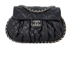 Chain Around Flap Bag, Leather, Black, 22165135(2016/17), AC/DB, 3*